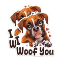 (2 Packs) I Woof You Boxer Dog Magnets - Boxer Dog Breed Mom Dad Magnets - 5 Inches On Longest Side - Premium Magnet - for Fridges, Toolboxes, Cars - Made in USA - MAG2527