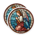 (2 Pack) Angel Magnets - Religious Magnet - Stained Glass Look - 5" On Longest Side - Premium Magnet - for Cars, Refrigerators, Toolboxes, Lockers - Made in USA - MAG14449