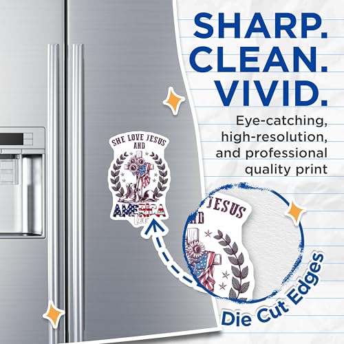 (2 Pack) Patriotic Religious Magnets Magnets - 5" On Longest Side - Made in USA - Sticks to Refrigerators & Metal Surfaces - MAG8359
