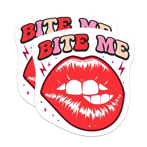 (2 Packs) Bite Me Sassy Juicy Lips Magnets - Sassy Funny Magnets - 5 Inches On Longest Side - Premium Magnet - for Fridges, Toolboxes, Cars - Made in USA - MAG2323