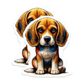 (2 Pack) Beagle Puppy Magnets - Cute Dog Fridge Decor - Adorable Pet Lover - 5" On Longest Side - Premium Magnet - for Cars, Refrigerators, Toolboxes, Lockers - Made in USA - MAG15762