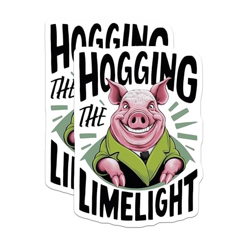 (2 Pack) Hogging The Limelight Magnets - Funny Pig - Refrigerator Magnets - Animal Lover Gift - 5" On Longest Side - for Cars, Fridges, Toolboxes - Made in USA - MAG4233