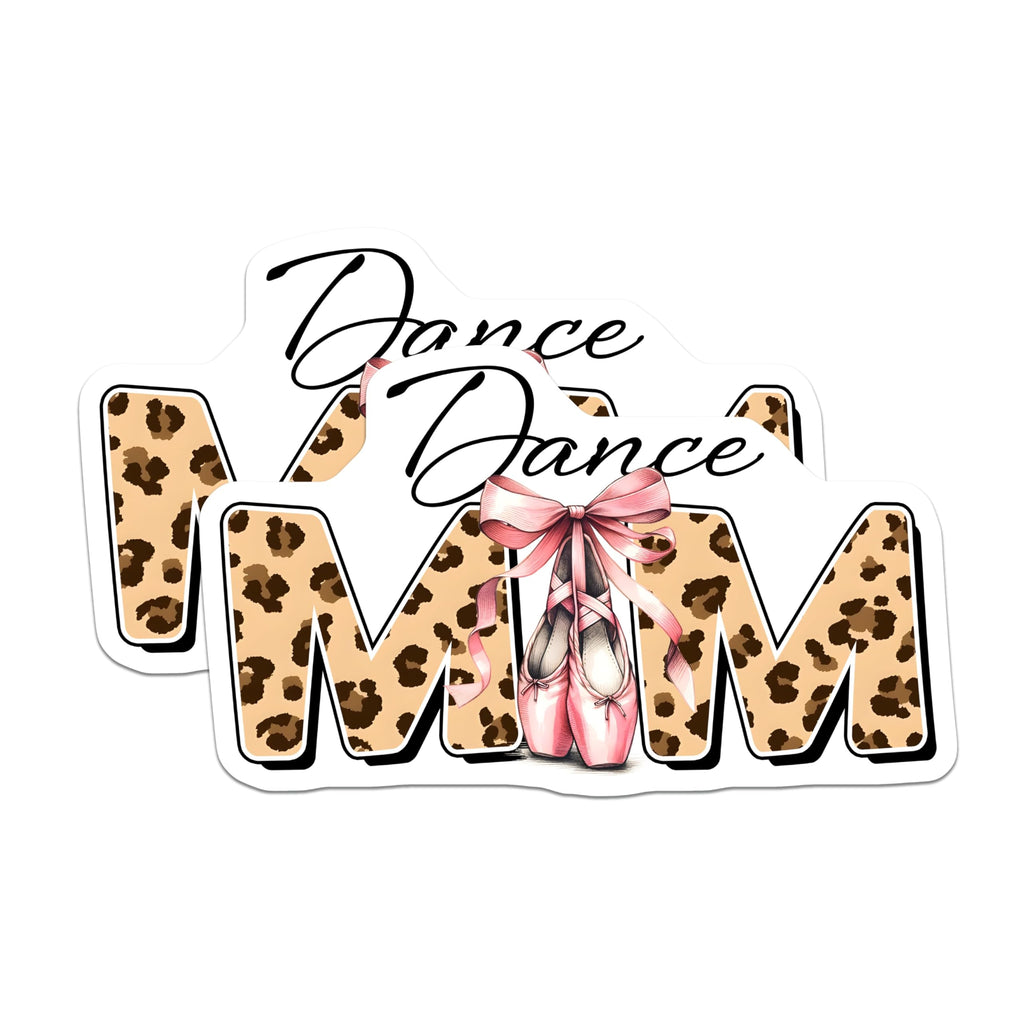 (2 Pack) Dance Mom Magnets - Ballet Shoes - Leopard Print Magnets - 5" On Longest Side - Premium Magnet - for Cars, Refrigerators, Toolboxes, Lockers - Made in USA - MAG15270