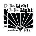 (2 Pack) Be The Light Stickers - Faith Inspirational Stickers - Religious Motivation Stickers - 5" On Longest Side - Sticks to Any Smooth Flat Surface - Made in USA - BMCS3094
