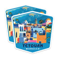 (2 Pack) Tetouan Morocco Magnets - Colorful Cityscape Art - African Travel Souvenirs - 5 Inches On Longest Side - Thick Durable Magnet - Made in USA - MAG19884