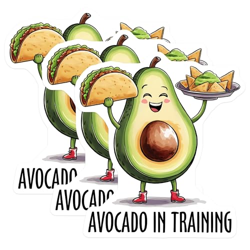 (3 Pack) Avocado Decals - Foodie Decal - Laptop Decals - 3 Inches On Longest Side - Easy Peel & Apply - Made in USA - 3MCS7153