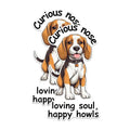 (2 Packs) Curious Nose Loving Soul, Happy Howls Stickers - Beagle Dog Breed Decals - 5 Inches On Longest Side - Premium Vinyl Decal - Sticks to Any Smooth Flat Surface - Made in USA - BMCS2382