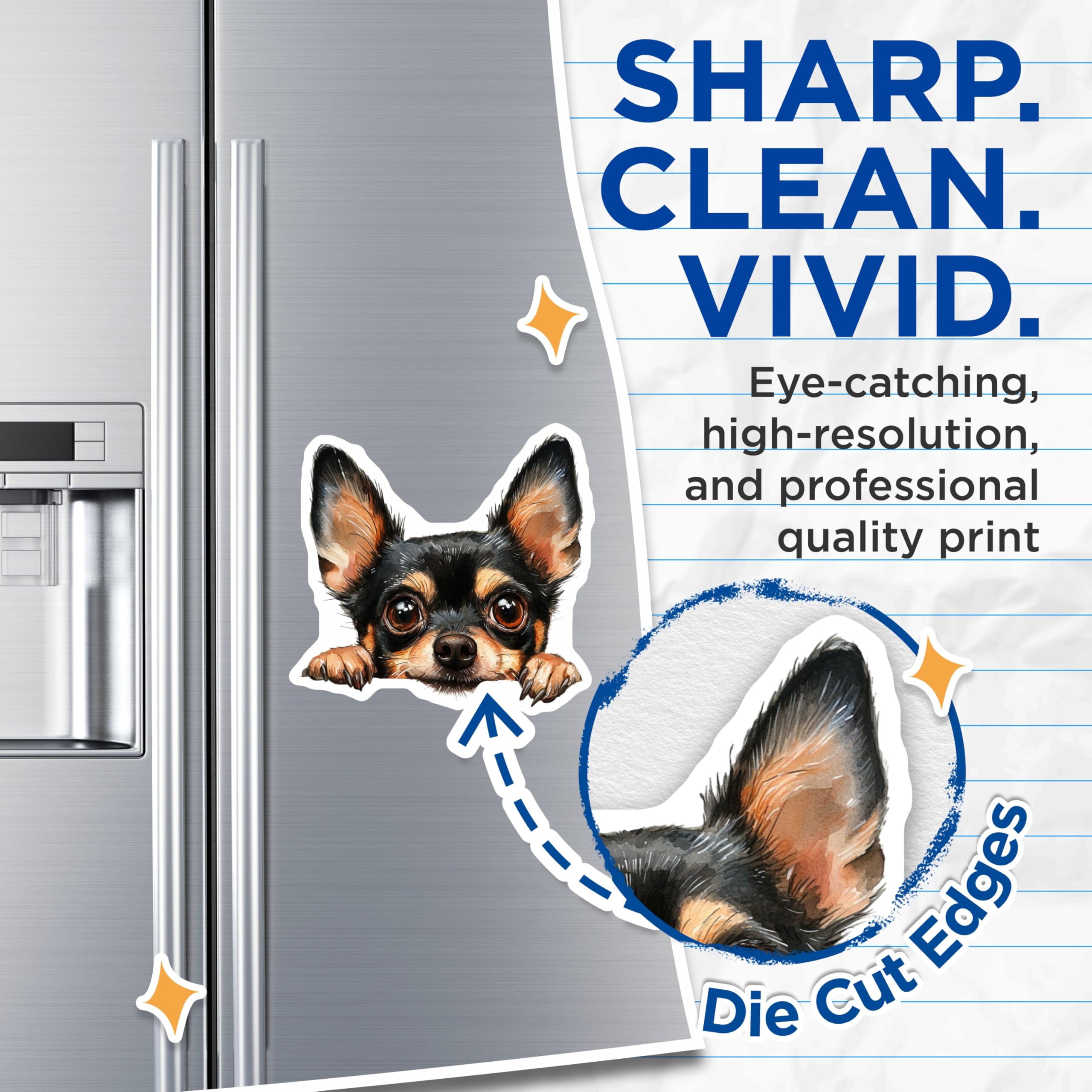 (2 Pack) Chihuahua Magnets - Dog Breed Magnets - Watercolor Pet Magnets - 5" On Longest Side - Premium Magnet - for Cars, Refrigerators, Toolboxes, Lockers - Made in USA - MAG15845