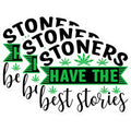 (3 Pack) Stoners Have Best Stories Decals - Cannabis Leaf - Laptop Decals - 3 Inches On Longest Side - Easy Peel & Apply - Made in USA - 3MCS7991