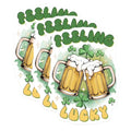 (3 Pack) St Patricks Day Decals - Feeling Lucky Beer - Clover Laptop Decal - 3 Inches On Longest Side - Easy Peel & Apply - Made in USA - 3MCS7176