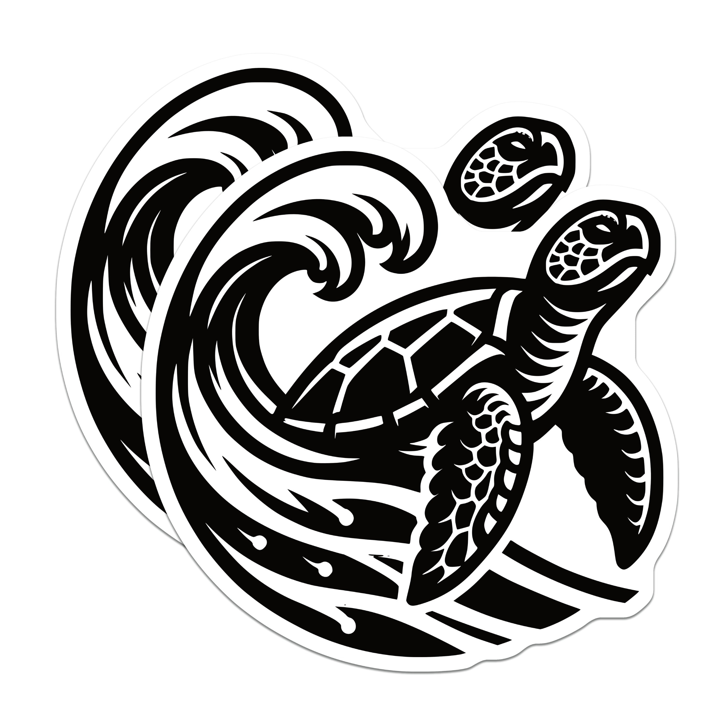 (2 Pack) Sea Turtle Ocean Wave Magnets - Coastal Refrigerator Decor - Marine Animal Art Locker - 5 Inches On Longest Side - Thick Durable Magnet - Made in USA - MAG39132
