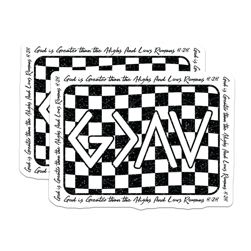(2 Pack) God is Greater Than Magnets - Romans 8:28 Christian Faith - Inspirational Religious Scripture - 5 Inches On Longest Side - Thick Durable Magnet - Made in USA - MAG19847