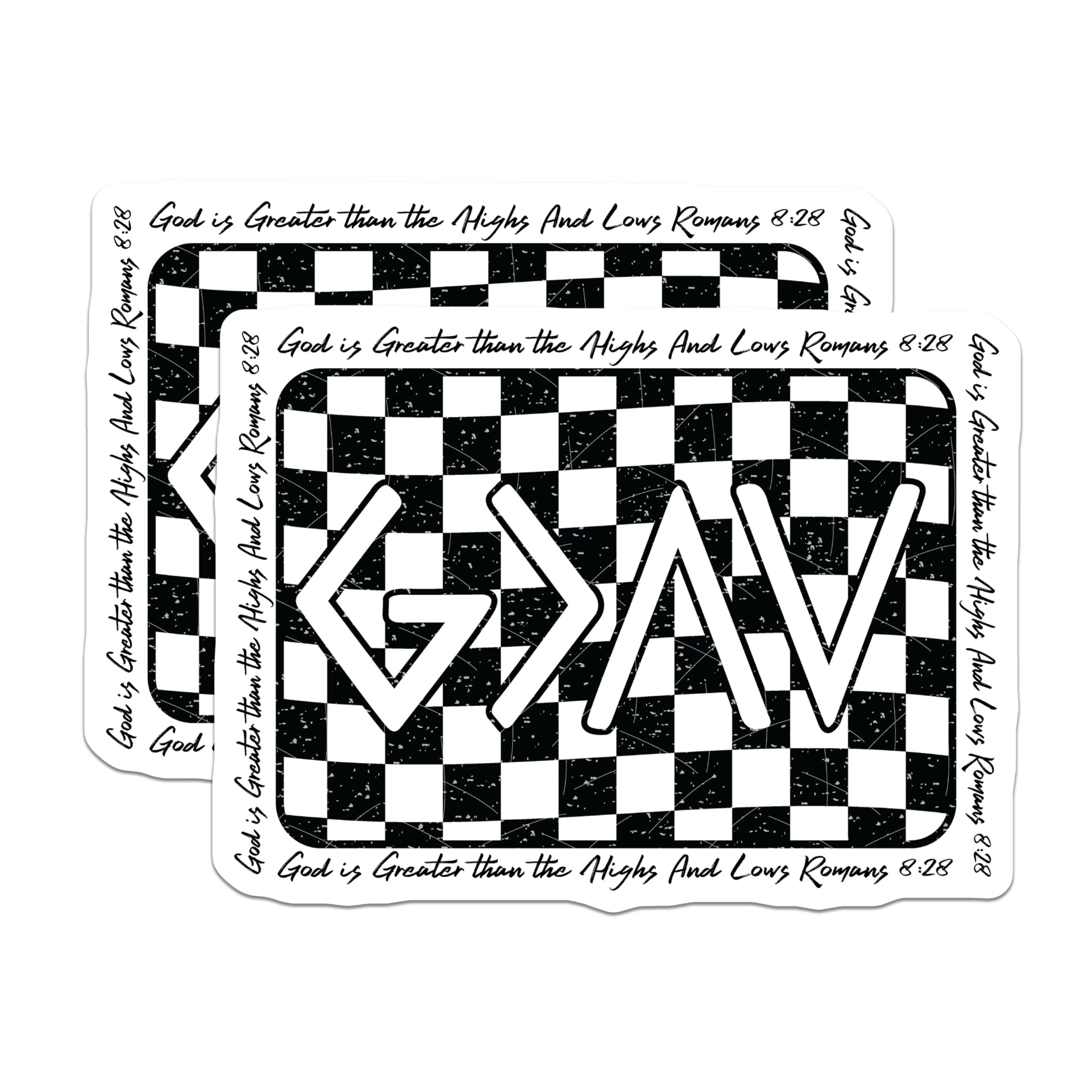 (2 Pack) God is Greater Than Magnets - Romans 8:28 Christian Faith - Inspirational Religious Scripture - 5 Inches On Longest Side - Thick Durable Magnet - Made in USA - MAG19847