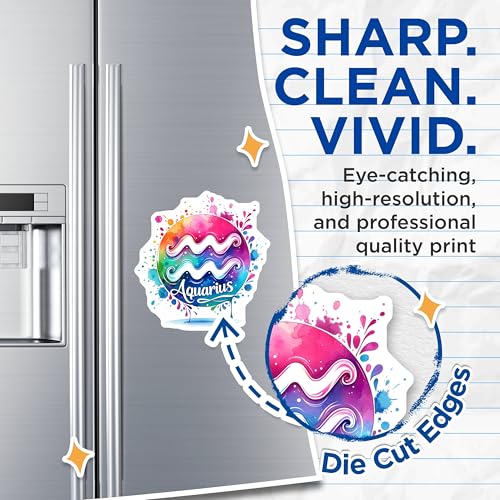 (2 Pack) Aquarius Astrology Magnets - Zodiac Signs - Horoscope DÃƒÂ©cor for Refrigerator or Locker - 5" On Longest Side - for Cars, Fridges, Toolboxes - Made in USA - MAG7010
