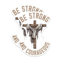 (2 Pack) Christian Cross Magnets - Be Strong Courageous Scripture - Inspirational Faith Decor - 5 Inches On Longest Side - Thick Durable Magnet - Made in USA - MAG23632