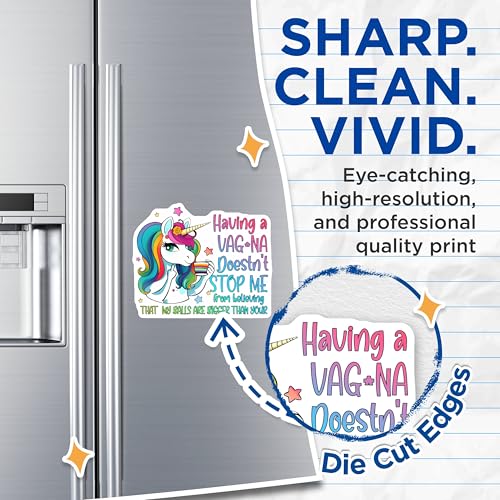 (2 Pack) Unicorn Quote Magnets - 5" On Longest Side - for Cars, Fridges, Toolboxes - Made in USA - MAG7805