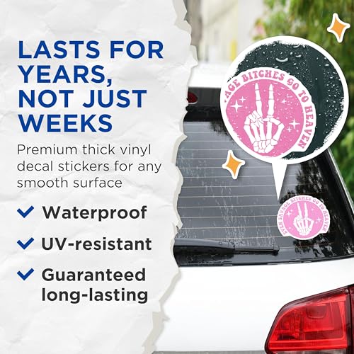 (2 Pack) Funny Skull Stickers - 5" On Longest Side - Sticks to Smooth Flat Surfaces - Made in USA - BMCS8490 - BMCS8490