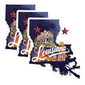 (3 Pack) Louisiana Decals - State Pride Stickers - Laptop Decor Decal- 3 Inches On Longest Side - Easy Peel & Apply - Made in USA - 3MCS5063