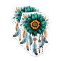 (2 Pack) Sunflower Dream Catcher Magnets - Bohemian Floral Decor - Spiritual Art Fridge Accessories - 5 Inches On Longest Side - Thick Durable Magnet - Made in USA - MAG36176