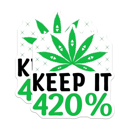 (2 Pack) Keep It 420 Magnets Magnets - Cannabis Enthusiast Decor - 5" On Longest Side - Made in USA - Sticks to Refrigerators & Metal Surfaces - MAG8937