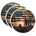 (3 Pack) Military Memorial Decals - American Flag Decal - Patriotic Decals for Laptop - 3 Inches On Longest Side - Easy Peel & Apply - Made in USA - 3MCS0039