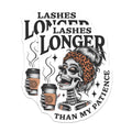 (2 Pack) Sassy Skeleton Magnets - Patience Quote Humor - Coffee Lover Decal Art - 5 Inches On Longest Side - Thick Durable Magnet - Made in USA - MAG22143