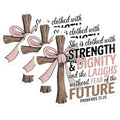 (3 Pack) Proverbs 31 25 Decals - Bible Verse Sticker - Strength Dignity Future - Laptop Decal - 3 Inches On Longest Side - Easy Peel & Apply - Made in USA - 3MCS2213
