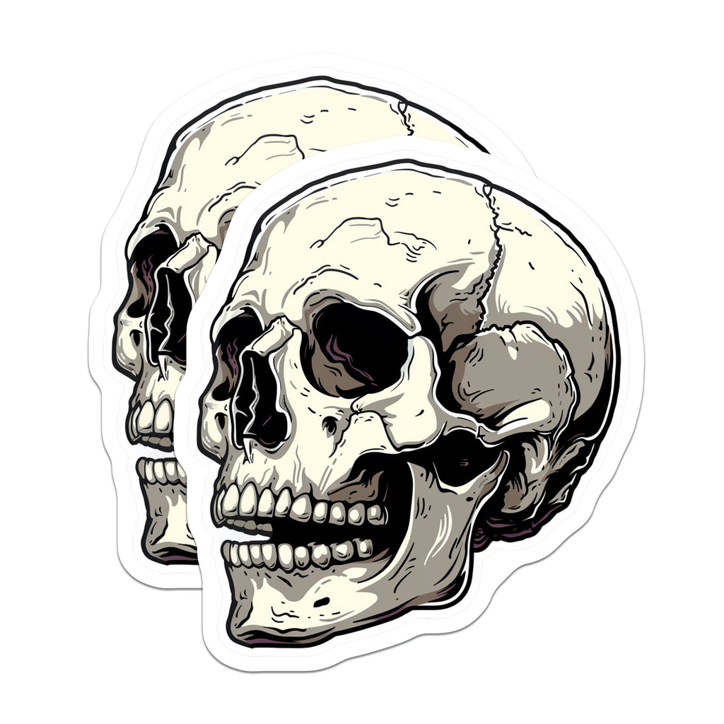 (2 Pack) Gothic Skull Magnets - Halloween Fridge Decor - Alternative Home Style - 5 Inches On Longest Side - Thick Durable Magnet - Made in USA - MAG38113