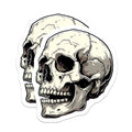 (2 Pack) Gothic Skull Magnets - Halloween Fridge Decor - Alternative Home Style - 5 Inches On Longest Side - Thick Durable Magnet - Made in USA - MAG38113