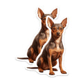 (2 Pack) Min Pin Dog Magnets - Miniature Pinscher Decor - Animal Lover Kitchen Accent - 5 Inches On Longest Side - Thick Durable Magnet - Made in USA - MAG28498