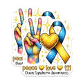 (2 Pack) Down Syndrome Awareness Stickers - Peace Love T21 - Advocacy Decals - Diverse Love - 5" On Longest Side - Sticks to Smooth Flat Surfaces - Made in USA - BMCS8198