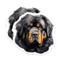 (2 Pack) Tibetan Mastiff Magnets - Regal Dog Breed Art - Big Canine Pet Owner Refrigerator Home Decor - 5 Inches On Longest Side - Thick Durable Magnet - Made in USA - MAG29628
