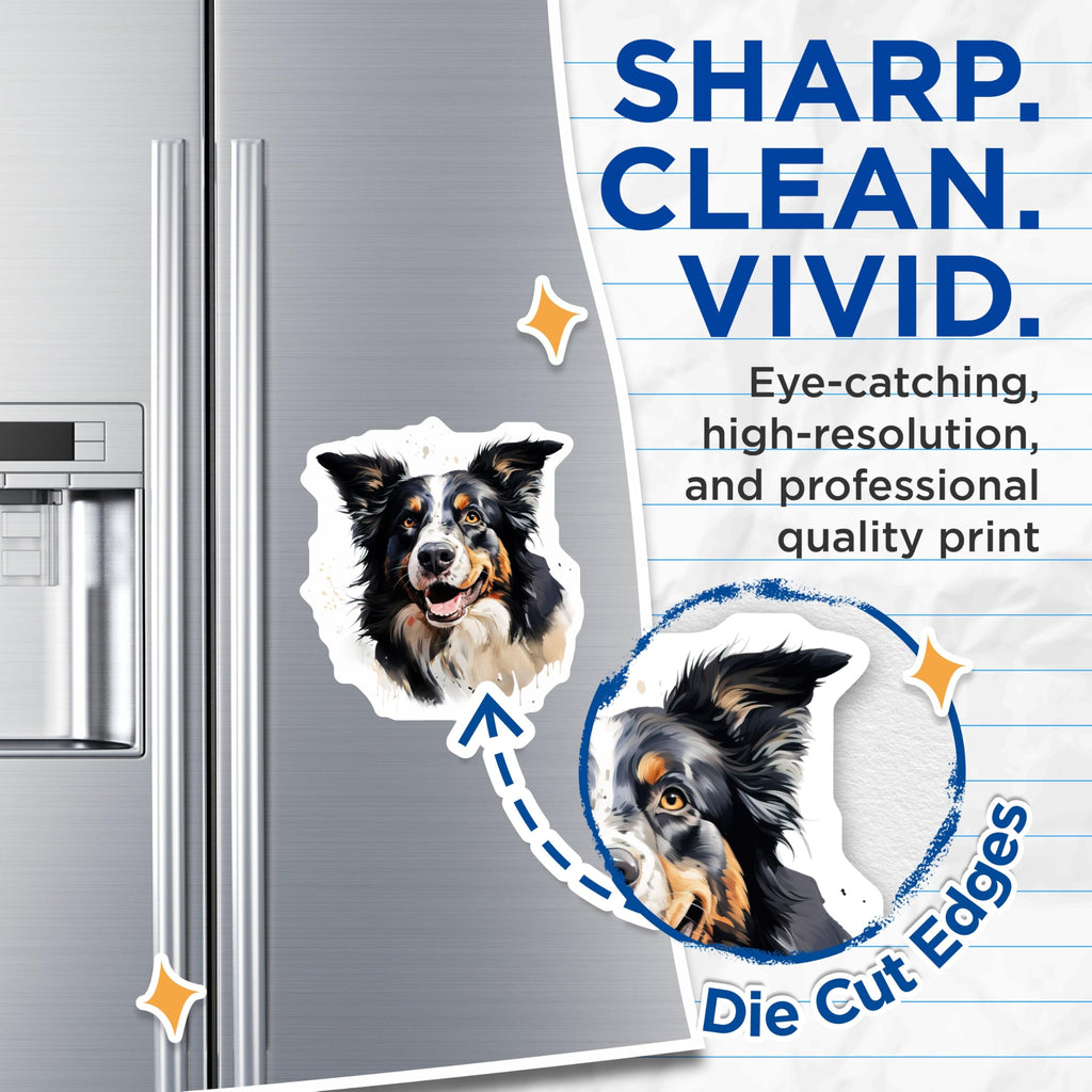 (2 Pack) Bernese Mountain Dog Magnets - Happy Dog Art - Pet Lover Refrigerator Decor - Dog Mom Dad Gift - 5 Inches On Longest Side - Thick Durable Magnet - Made in USA - MAG27487