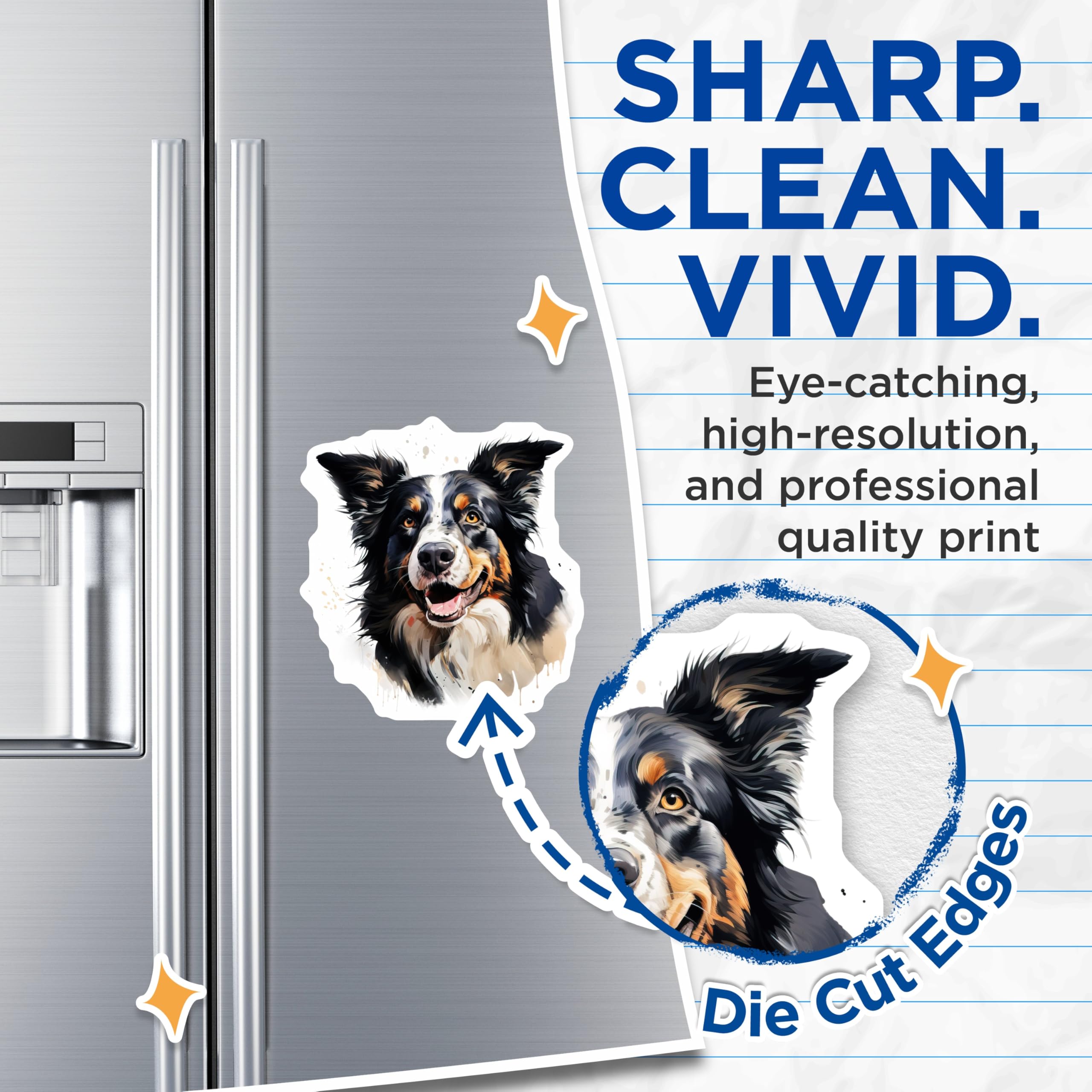 (2 Pack) Bernese Mountain Dog Magnets - Happy Dog Art - Pet Lover Refrigerator Decor - Dog Mom Dad Gift - 5 Inches On Longest Side - Thick Durable Magnet - Made in USA - MAG27487