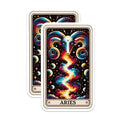 (2 Pack) Aries Zodiac Stickers - Astrology Art Stickers - Horoscope Stickers for Journals and Laptops - 5" On Longest Side - Sticks to Smooth Flat Surfaces - Made in USA - BMCS4757
