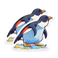(2 Pack) Adorable Penguin Refrigerator Magnets - Antarctic Wildlife Home Decor - Kitchen Locker Whiteboard Decorative Art - 5 Inches On Longest Side - Thick Durable Magnet - Made in USA - MAG22527