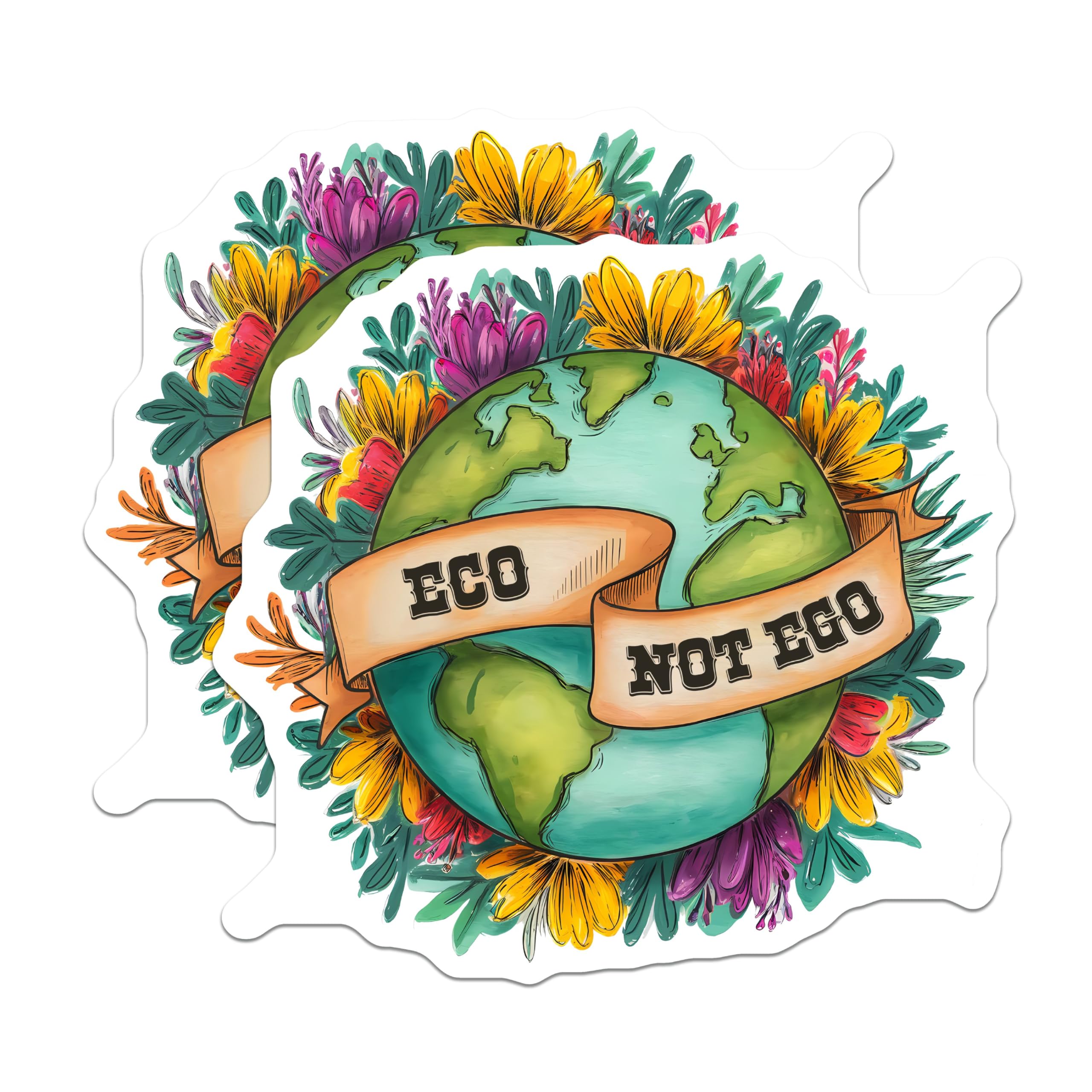 (2 Pack) Eco Not Ego Magnets - Earth Day Decoration - Environmental Awareness - 5" On Longest Side - for Cars, Fridges, Toolboxes - Made in USA - MAG7693