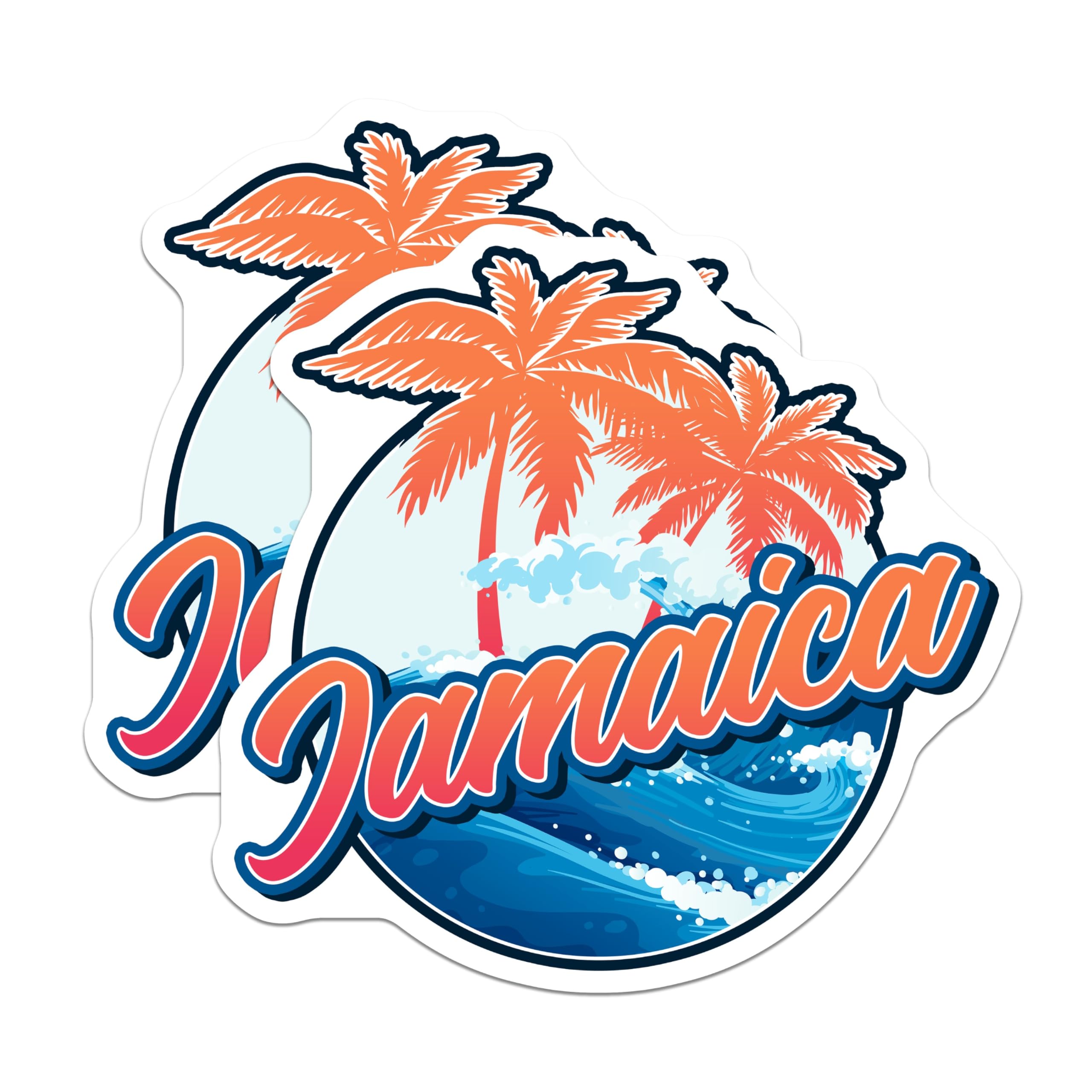 (2 Pack) Jamaica Magnets - Tropical Travel Souvenir - Island Vacation Decor - 5 Inches On Longest Side - Thick Durable Magnet - Made in USA - MAG19437