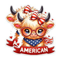 (2 Pack) American Cow Magnets - Patriotic Cow Magnets - Cute Animal Magnets for Fridge- 5" On Longest Side - for Fridges, Toolboxes, Cars - Made in USA - MAG2705