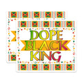 (2 Pack) Dope Black King Stickers - Motivational Quotes Stickers - Inspirational Affirmation Stickers - 5" On Longest Side - Sticks to Smooth Flat Surfaces - Made in USA - BMCS4721