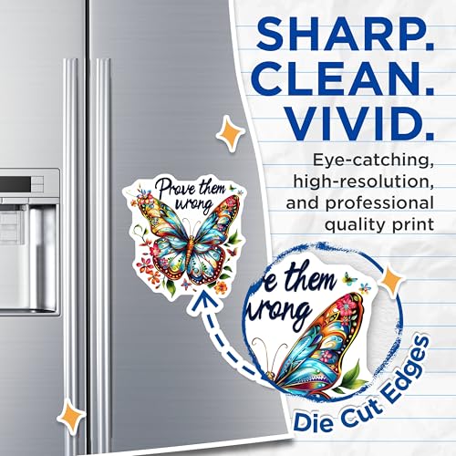 (2 Pack) Prove Them Wrong Magnets - Motivational Artwork - Inspirational Message - Colorful Butterfly Design - 5" On Longest Side - for Cars, Fridges, Toolboxes - Made in USA - MAG4326