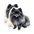 (2 Pack) Black Pomeranian Magnets - Cute Dog Art - Pet Lover Decor - Watercolor Pompom - 5 Inches On Longest Side - Thick Durable Magnet - Made in USA - MAG29166