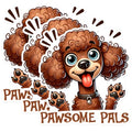 (3 Pack) Poodle Decals - Cute Dog Stickers - Pawsome Pals Laptop Decal - 3 Inches On Longest Side - Easy Peel & Apply - Made in USA - 3MCS1280