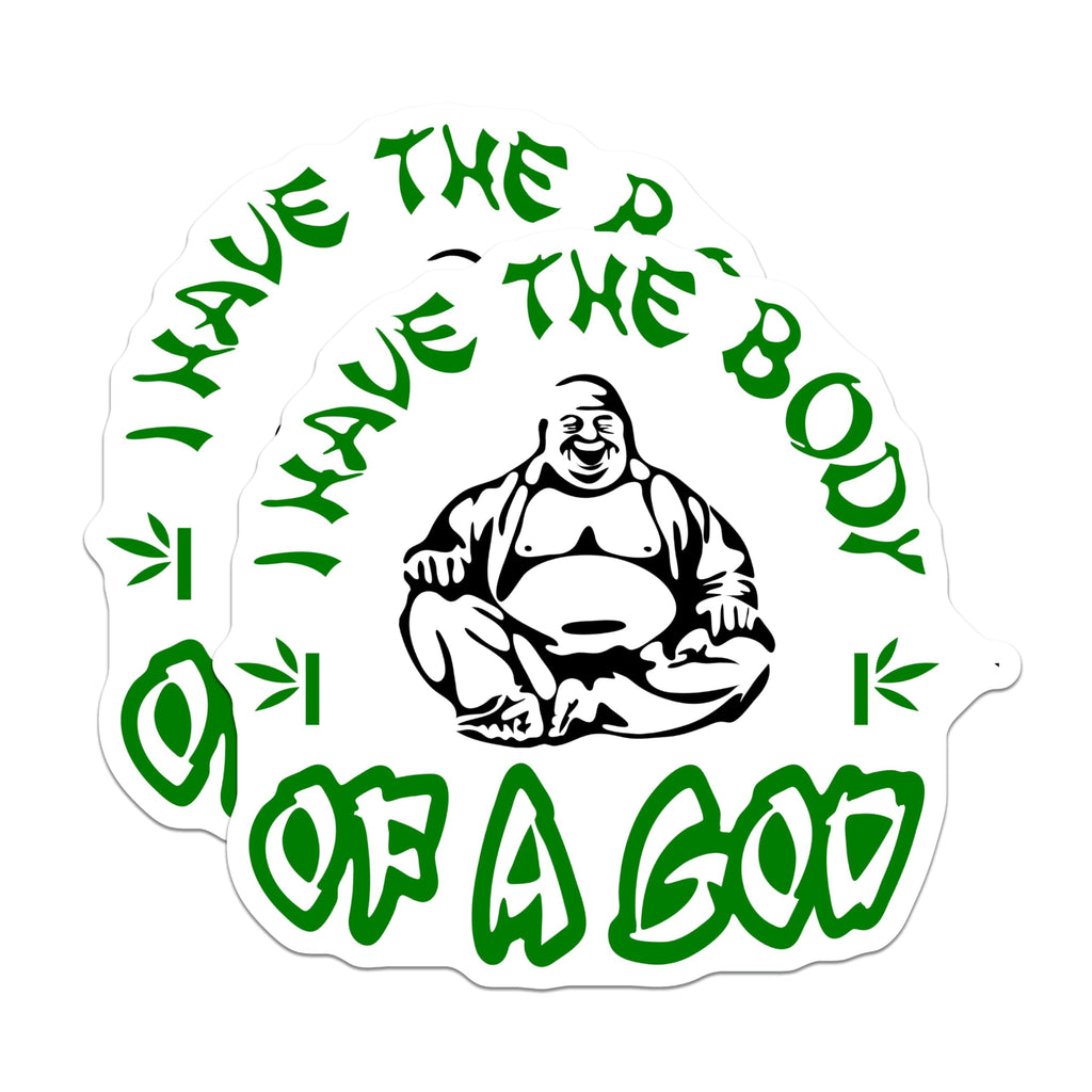 (2 Pack) Laughing Buddha Magnets - Body Positivity Spiritual Quote - Humorous Zen Decor - 5 Inches On Longest Side - Thick Durable Magnet - Made in USA - MAG20051