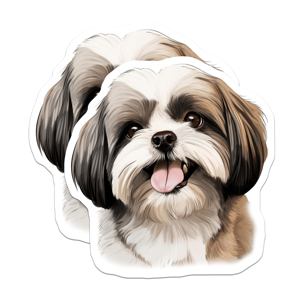 (2 Pack) Shih Tzu Dog Magnets - Cute Animal Refrigerator Decor - Pet Lover Kitchen Accessory for Shih Tzu Owners - 5 Inches On Longest Side - Thick Durable Magnet - Made in USA - MAG27200