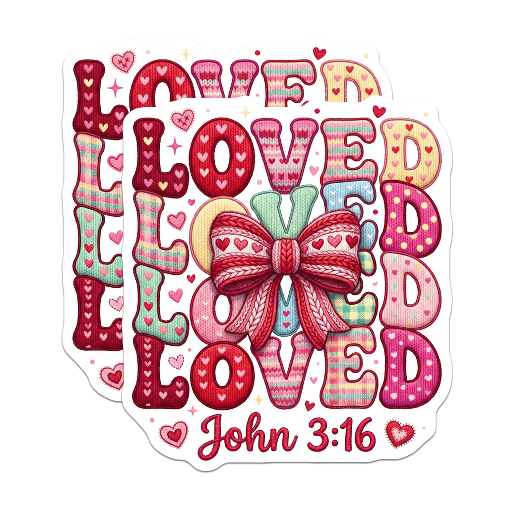 (2 Pack) Loved John 3 16 Magnets - Religious Verse Magnet - Christian Home Decor Magnets - 5" On Longest Side - Premium Magnet - for Cars, Refrigerators, Toolboxes, Lockers - Made in USA - MAG16428