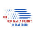 (2 Pack) Patriotic American Flag Magnets - God Family Country in that Order - USA Values Freedom Decor - 5 Inches On Longest Side - Thick Durable Magnet - Made in USA - MAG24811