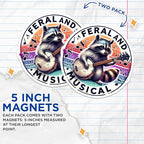 (2 Pack) Raccoon Playing Banjo Magnets - Cute Animal Musical Theme - Fun Fridge - 5" On Longest Side - for Cars, Fridges, Toolboxes - Made in USA - MAG4541