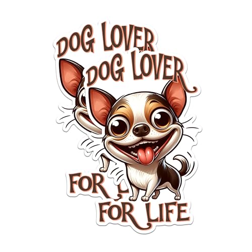 (2 Pack) Dog Lover for Life Stickers - Cute Funny Dog Stickers - Animal Lover Decals - 5" On Longest Side - Sticks to Any Smooth Flat Surface - Made in USA - BMCS2819