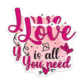(2 Pack) Love is All You Need Magnets - Inspirational Quote Message - Romantic Valentine's Day Kitchen Decor - 5 Inches On Longest Side - Thick Durable Magnet - Made in USA - MAG22971
